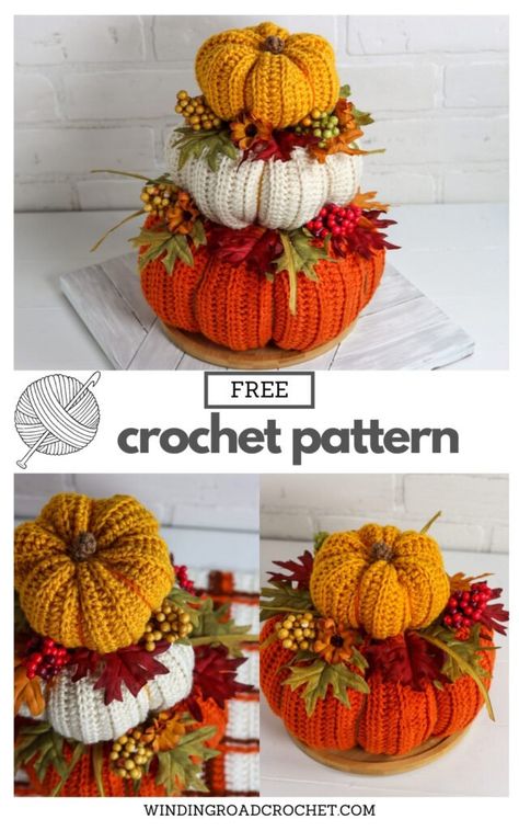 Crocheted Pumpkins, Crochet Fall Decor, Crochet Pour Halloween, Thanksgiving Crochet, Holiday Crochet Patterns, Fall Crochet, Fall Crochet Patterns, Confection Au Crochet, Halloween Crochet Patterns