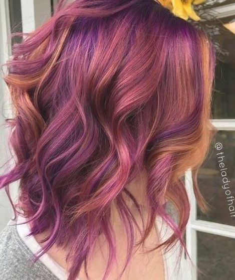 Hair Color Ombre, Peekaboo Hair Colors, Unnatural Hair Color, Sunset Hair, Hair Styels, Peekaboo Hair, Cute Hair Colors, Dyed Hair Inspiration, Mom Hairstyles