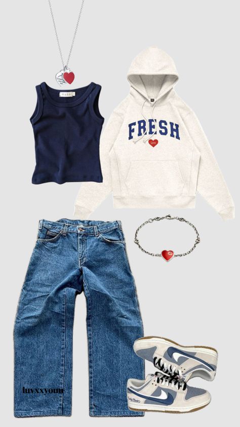 Fresh Love Hoodie, Fresh Love, Love Hoodie, Stylish Lifestyle, Downtown Outfits, Outfit Layout, Trendy Outfits For Teens, Fit Ideas, Swaggy Outfits