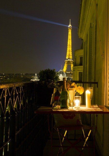 #paris Paris Balcony Night, Bedroom Parisian, Paris Balcony, Rustic Vanity, Apartment View, Boho Space, Trendy Apartment, Eclectic Bedroom, Living Room Organization