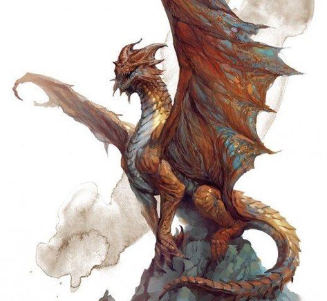 dragon Chromatic Dragon, Types Of Dragons, Legendary Dragons, Bronze Dragon, Copper Dragon, Ancient Dragon, Dnd Dragons, Dnd Monsters, Cool Monsters