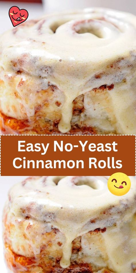 A simpler version of cinnamon rolls that doesn't require yeast, making them quicker to prepare. They're filled with a sweet cinnamon mixture and topped with a glaze or icing. Yeast Cinnamon Rolls Homemade Easy, Easiest Cinnamon Rolls Ever, Homemade Cinnamon Rolls Easy No Yeast, Cinnamon Rolls Homemade No Yeast, Homemade Cinnamon Rolls No Yeast, Thanksgiving Cinnamon Rolls, Easy Cinnamon Rolls Quick, Quick Cinnamon Rolls Recipe, Home Made Cinnamon Rolls