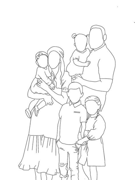 Faceless Portrait Print, Digital Drawing, Drawing from Photo #minimalistart #facelessportrait #personalisedportrait #minimalistdrawing #birthdaygiftideas Mother And Baby Paintings, Family Picture Drawing, Faceless Portraits, Family Sketch, Family Drawing, Faceless Portrait, Minimalist Drawing, Baby Painting, Embroidery Tshirt