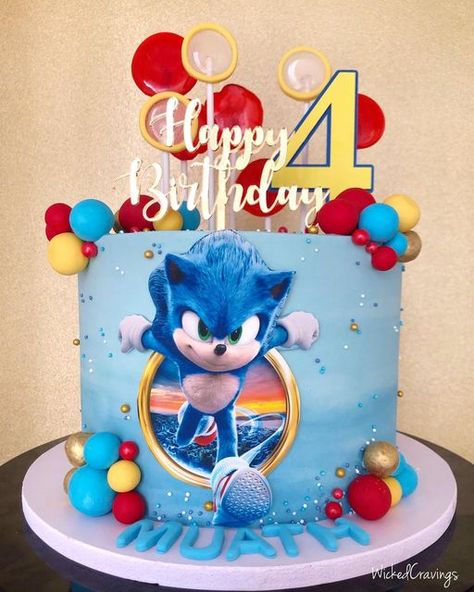 Sonic Buttercream Cake, Boys 5th Birthday Cake, Sonic Birthday Cake Ideas, Sonic Birthday Cake Boys, Sonic The Hedgehog Birthday Party Cake, Tort Sonic, Sonic Cakes For Boys, Sonic Theme Cake, 5th Birthday Ideas For Boys