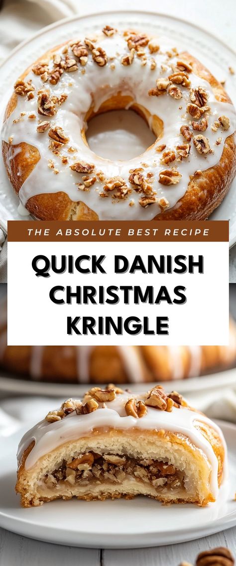 Image for Quick Danish Christmas Kringle Peanut Butter Danish, Danish Christmas Recipes, December Desserts Easy Recipes, Sourdough Stollen Recipe, Christmas Danish Recipes, Danish Christmas Traditions, Christmas Morning Pastries, Christmas Kringle Recipe, Raspberry Kringle Recipe