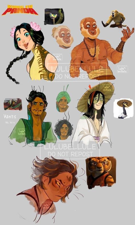 Character Design Inspiration Ideas, Kung Fu Panda Oc, Kung Fu Panda Art, Kung Fu Panda Fanart, Character Design Ideas, Cartoon Characters As Humans, Gravity Fall, Kung Fu Panda, Disney Fan Art