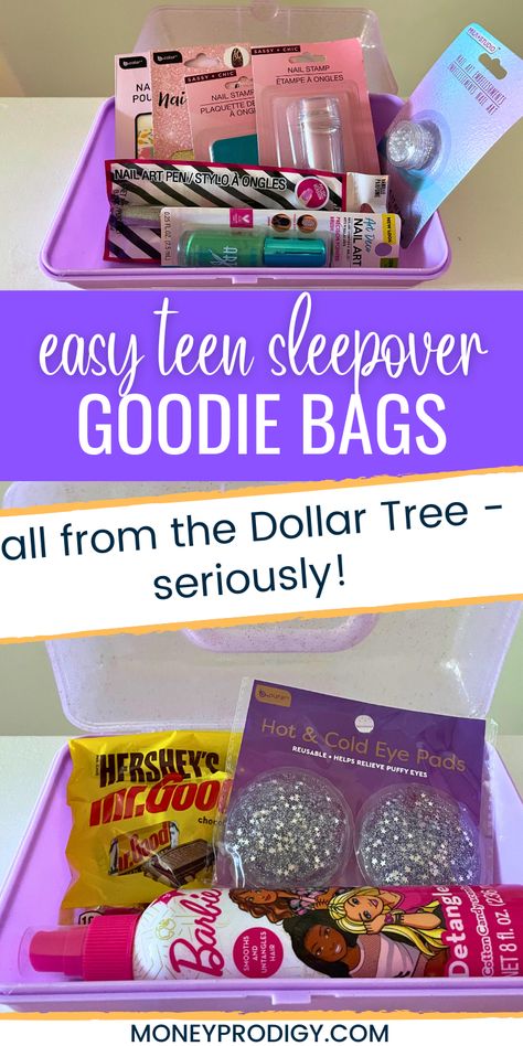 Easy teen sleepover goodie bags - I can't believe these name brand and great products from the Dollar Tree. And I LOVE the idea to create these sleepover goodie bag in boxes from Dollar Tree! Soooooo cute. My teen's friends will LOVE these. Teen Goodie Bag Ideas, Sleepover Goodie Bags, Dollar Tree Birthday, Diy Dollar Tree Gifts, Teen Sleepover, Dollar Tree Gifts, Girl Sleepover, Teen Friends, Parenting Teenagers