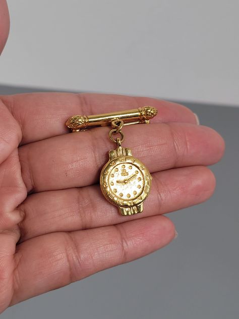 Nurse Watch, Vintage Fendi, Brooch Vintage, Italian Designer, Designer Jewellery, Vintage Brooch, Gold Tone Metal, Vintage Brooches, Brooch Pin