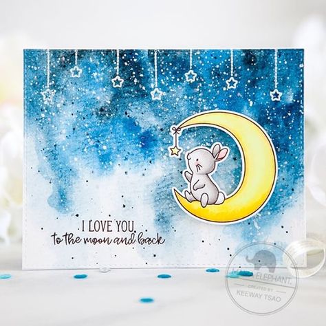 I'm always mesmerized by what you can create with watercolors! Featuring the @mamaelephant Wish Upon a Star set illustrated by @aidazamorailustracion against a dreamy night sky. More details on the blog. #mamaelephant Watercolor Night Sky, Mama Elephant Cards, Mama Elephant Stamps, Baby Cards Handmade, Scrap Cards, Cards Watercolor, Hanging Stars, Wish Upon A Star, Narnia Books