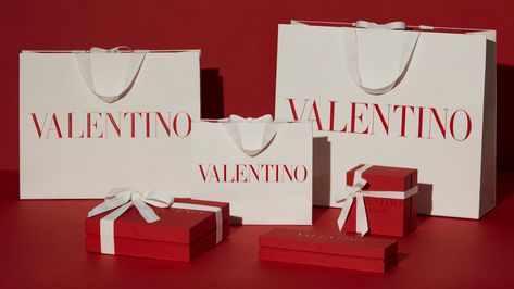 New Packaging for Valentino Brand Identity Package, Recycle Symbol, Identity Package, Garment Cover, Red Paper, New Packaging, Beauty Design, Luxury Packaging, Bag Cover