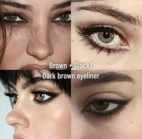 Shadow Liner, Brown Eyeliner, Pretty Makeup, Dark Black, Dark Brown, Eyeliner, Makeup, Black, Make Up