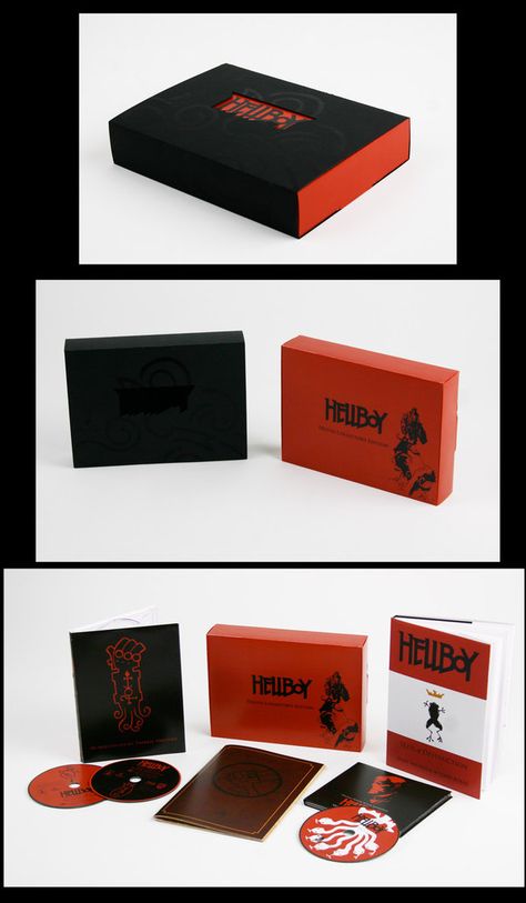 Hellboy DVD box set design by *AKADoom on deviantART Album Box Design, Box Set Design, Dvd Packaging, Cd Packaging, Cd Box, Cd Design, Merch Ideas, Box Sets, Dvd Box