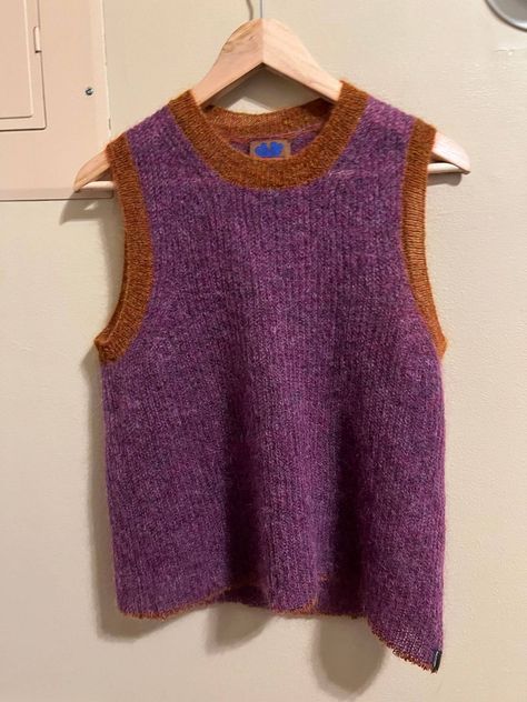 Marc Jacobs Heaven, Mohair Vest, Heaven By Marc Jacobs, Stylish Knitwear, Summer Knitwear, Purple Vests, Crochet Vest, Men's Tops, Summer Knitting