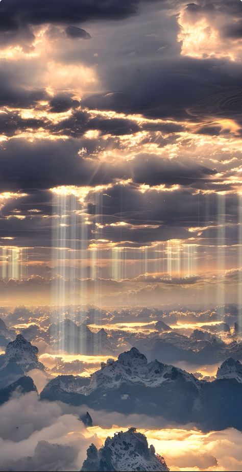 Landscape Wallpaper For Iphone, Aesthetic Sky Collage, Overcast Sky Aesthetic, Sky Fantasy Aesthetic, Sunbeams Through Clouds, Above The Clouds Wallpaper, Air Asthetics Photos, Heaven Asthetic Picture, Godly Background Wallpapers