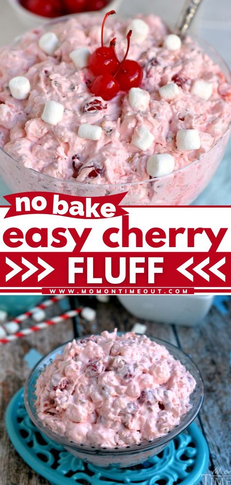 Cherry Fluff Dessert, Cherry Fluff, Fluff Salad Recipes, Fluff Salad, Mom On Timeout, Fluff Recipe, Fluff Desserts, Jello Desserts, Cherry Desserts