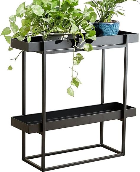 Amazon.com: Levende Plante 2 Tier Plant Stand Indoor Outdoor - 29 x 9 x 28 Inches Plant Shelf for Home and Office Decor - Narrow Plant Stand for Lawn, Patio, Balcony and Living Room - Heavy Duty Iron - Black : Patio, Lawn & Garden Narrow Plant Stand, Plants Rack Outdoor, Tiered Plant Stand Indoor, Tier Plant Stand, Outdoor Greenery, Iron Plant Stand, Support Pour Plante, Plant Stands Outdoor, Support Plante