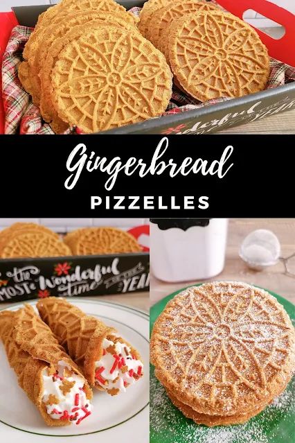 Gingerbread Pizzelles Pizzelles Recipe Holiday, Classic Pizzelle Recipe, Pizzelle Recipe Gluten Free, Italian Pizzelle Cookies, Gluten Free Pizzelles, Pizzelle Cookies Recipe, Pizelles Cookies Recipes, Gingerbread Pizzelle Recipe, Pumpkin Pizzelles