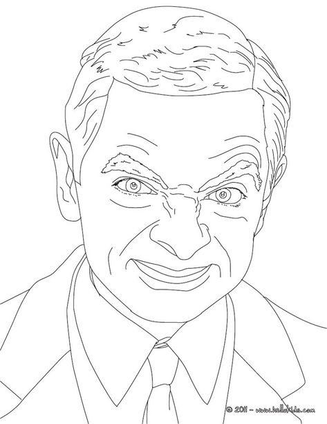 Mr Bean coloring page. More famous people coloring pages on hellokids.com Pencil Sketch Portrait, People Coloring Pages, Pencil Drawing Images, Pop Art Drawing, Line Art Vector, Black And White Art Drawing, Mr Bean, Art Drawings Sketches Pencil, Cool Coloring Pages