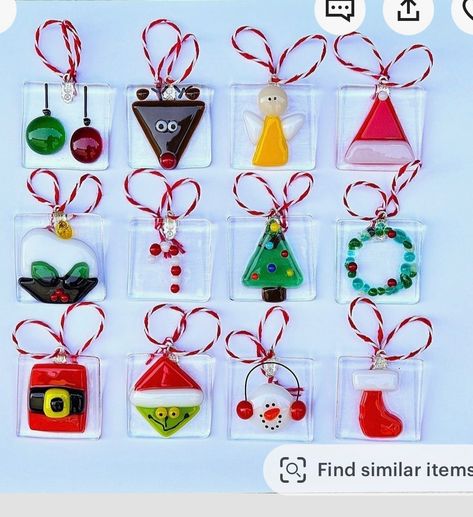 Pottery Doodle, Glass Fusing Projects For Beginners, Fused Glass Artwork, Fused Glass Ornaments, Glass Fusing Projects, Glass Art Projects, Glass Work, Glass Christmas Tree Ornaments, Wedding Ornament