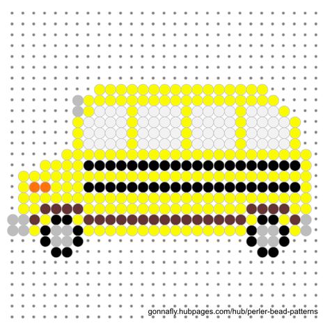 School Bus Perler Bead Pattern, School Bus Crafts, Bead Painting, Craft Easter, Hamma Beads Ideas, Fingerless Gloves Crochet Pattern, Melty Bead Patterns, Beads Patterns, Fuse Bead Patterns