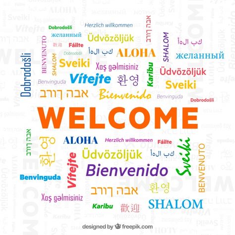 Welcome pattern in different languages F... | Free Vector #Freepik #freevector #background #pattern #poster #travel European Day Of Languages Project, Store Wall Design, Welcome In Different Languages, Word Collage Art, Eal Resources, European Day Of Languages, Words In Different Languages, Hello In Languages, Flexible Seating Classroom