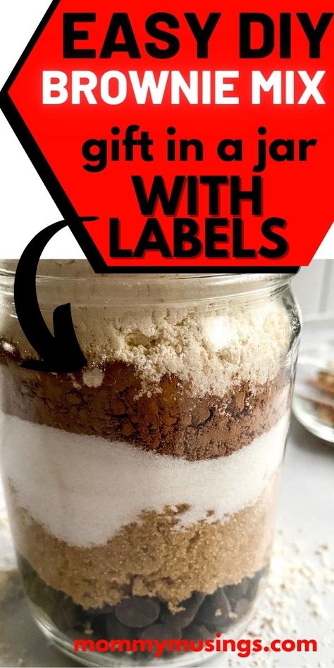 Brownie Mason Jar Recipe, Brownie Mix Mason Jar Gift Ideas, Brownie Mix In A Jar Gift, Homemade Brownie Mix In A Jar, How To Make Brownie Mix Taste Homemade, Mason Jar Brownie Mix Recipe, Gluten Free Mixes In A Jar, Brownies In A Jar Recipe, Gluten Free Gifts In A Jar