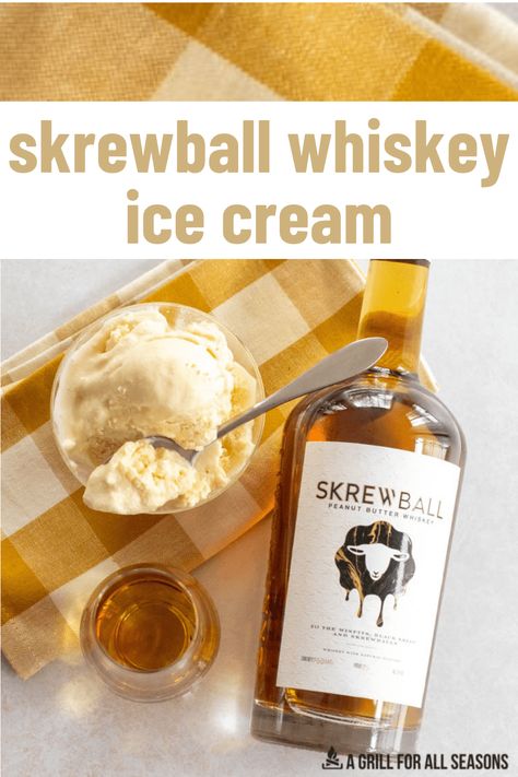 Get ready - this Skrewball Whiskey Ice Cream just might become your new obsession. With just six simple ingredients, you can have homemade ice cream, unlike anything you've ever tasted in a short amount of time. Boozy ice cream is delicious and perfect for an after-dinner treat. Fun Homemade Ice Cream Flavors, Screwball Ice Cream, Booze Ice Cream Recipe, Homemade Boozy Ice Cream, Whisky Ice Cream, Cocktail Ice Cream, Alcohol Infused Ice Cream, Booze Ice Cream, Ice Cream With Alcohol