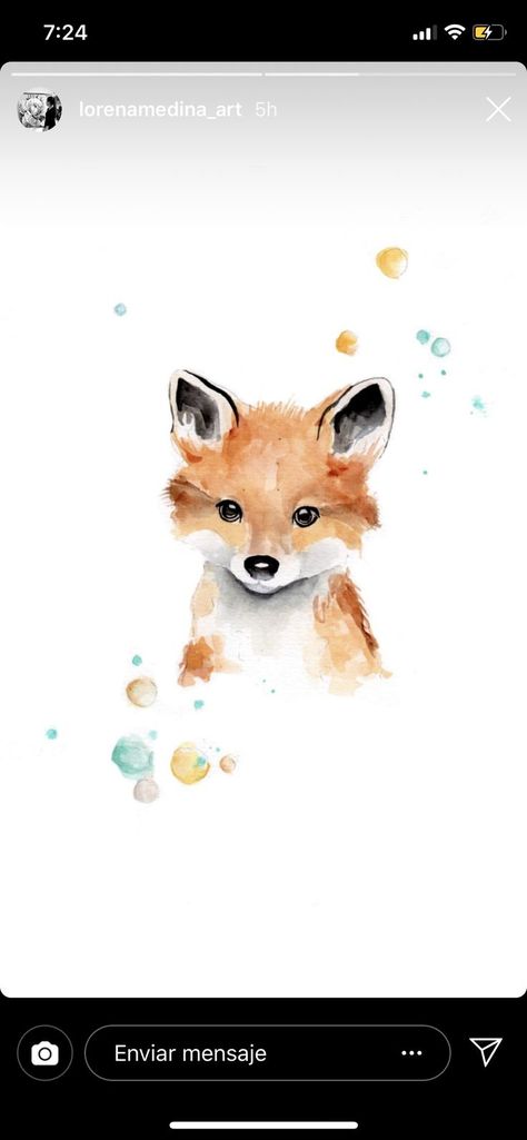 Watercolor Animal Paintings Easy, Cute Animal Watercolor Easy, Easy Watercolor Animals For Beginners, Fox Watercolor Illustration, Simple Animal Watercolor, Cute Watercolor Animals Simple, Watercolour Animals Simple, Watercolor Art Ideas Animals, Cute Watercolor Paintings Easy Animals