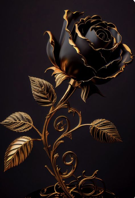 Gold And Black Wallpaper, Black Roses Wallpaper, Black And Gold Aesthetic, Image Nature, Android Wallpaper Flowers, Lovely Flowers Wallpaper, Flower Iphone Wallpaper, Abstract Art Wallpaper, Cute Flower Wallpapers