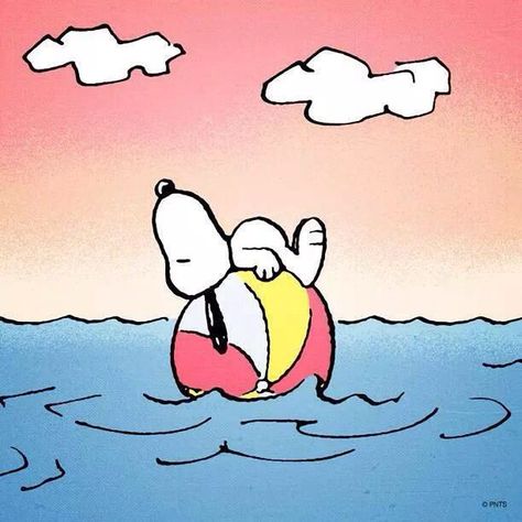 Summer.... Beach Ball, Cartoon Character, Snoopy, Water