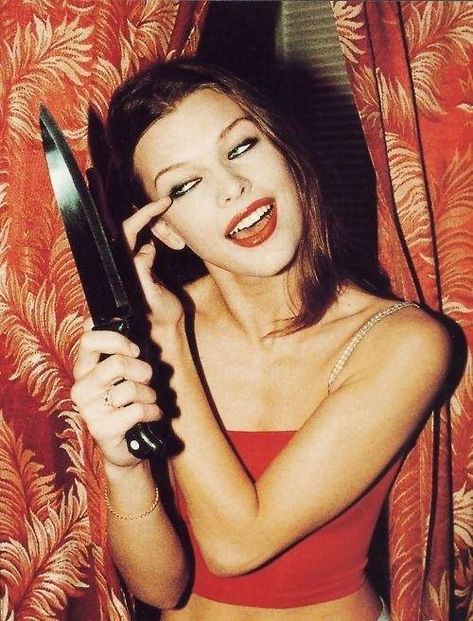 #Me: Beautifully psycho Halloween Shoot, Ellen Von Unwerth, Milla Jovovich, Halloween Photoshoot, Delphinium, Destiel, Shoot Ideas, Photography Inspo, Photo Inspo