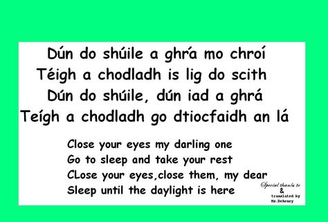 Gaelic translation poem Irish Lullaby, Irish English, Gaelic Words, Welsh Language, Irish Accent, Irish Language, Irish Gaelic, Terms Of Endearment, Irish Flag