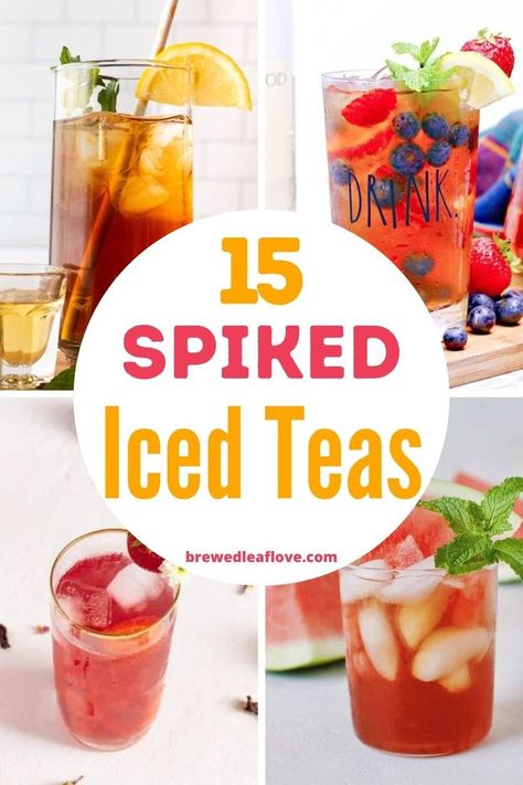 Iced Tea Alcohol Drinks, Spiked Iced Tea, Alcoholic Iced Tea, Ice Tea Bar, Iced Tea Punch, Iced Tea Party, Sweet Tea Cocktail, Alcoholic Tea, Summer Tea Recipes