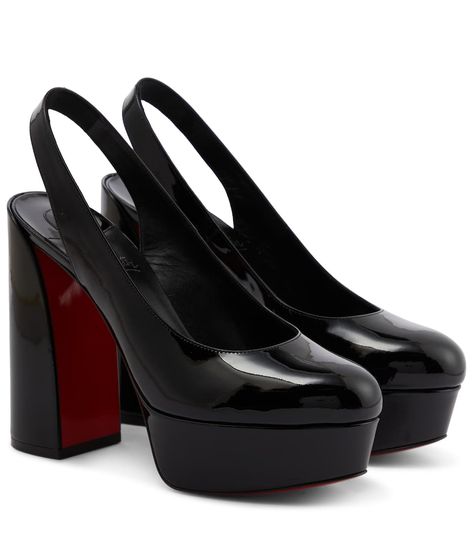 Christian Louboutin - Movida leather platform pumps | Mytheresa Christian Louboutin Platform Heels, Platform Heels Outfit, Red Sole Heels, Christian Louboutin Shoes Pumps, Louboutin Online, Dr Shoes, Louboutin Heels, Christian Louboutin Heels, Platform Block Heels