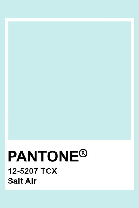 12-5207 TCX Salt Air Color Palettes For Home, Home Color Ideas, Pantone Tcx, Mood Boards Color, Graphic Design Color, Pantone Color Chart, Pantone Swatches, Home Color Palette, Pantone Colours