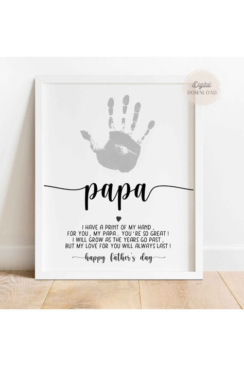 Handprint Art For Grandpa, Papa Birthday Crafts From Grandkids, Fathers Day Crafts For Grandpa, Siblings Photoshoot, Handprint Poem, Footprint Craft, Art Valentines, Footprint Art, Handprint Craft