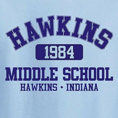 Hawkins Middle School, Hawkins Indiana, Stranger Things Tv, The North Face Logo, Middle School, Stranger Things, Retail Logos, Indiana, Tv Shows