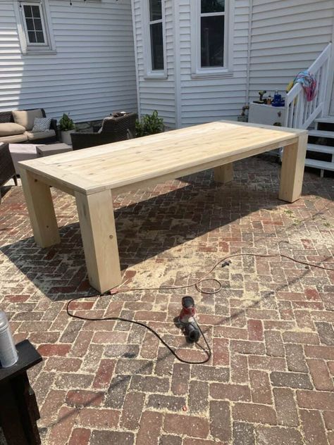 Build Your Own Kitchen Table, Chunky Outdoor Table, Diy Large Table Dining, Simple Dining Table Plans, Diy Outdoor Dining Set, Diy 12 Person Dining Table, Diy Outdoor Farm Table, Diy Dining Table For 8, How To Make Dining Table