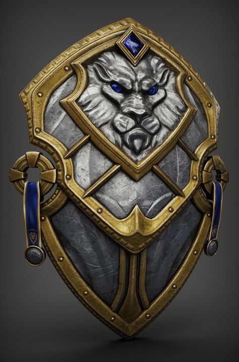 Shield Concept Art, Fantasy Shields, Warcraft Fanart, Family Crest Tattoo, Battle Standard, Crest Tattoo, D D Races, Knight Shield, Warrior Concept Art