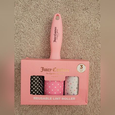 Pack Of 3 Juicy Couture Lint Rollers, Super Cute Design! Juicy Couture Decor, Pink Dog Beds, Black Girls Luxury Lifestyle, Lint Rollers, Fav Products, Cat Things, Led Curtain, Jewelry Display Box, Eye Chart