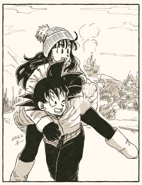 Goku And Chichi, Eren X Mikasa, Anime Dragon Ball Goku, Dragon Ball Super Manga, Dragon Ball Wallpapers, Dragon Ball Goku, Dragon Ball Artwork, Cartoon Icons, Dragon Ball Gt