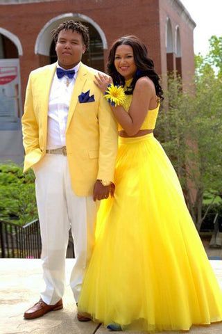 Bridal Painting, Suit Couple, Yellow Formal Dress, Back Prom Dress, Yellow Evening Dresses, Dresses Yellow, Satin Homecoming Dress, Prom Dresses Yellow, Professional Dress