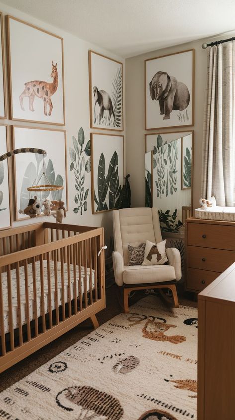 Explore these 15 adorable boy nursery themes that bring together creativity, warmth, and functionality. From adventurous jungle vibes to serene woodland retreats, each theme is designed to stimulate imagination and provide a cozy haven for your little one. Get inspired with unique decor ideas, color palettes, and tips to make the nursery both stylish and comfortable. Start planning a nursery that will be cherished for years to come with these amazing boy nursery themes. Wood Themed Nursery, Wilderness Theme Nursery, Nursery Ideas Rental Home, Nursery Layout Ideas Floor Plans, Baby Boy Forest Theme Nursery, Boho Baby Room Ideas, Gender Neutral Nursery Color Palette, Animal-themed Nursery Ideas, Jungle Theme Nursery For Boys