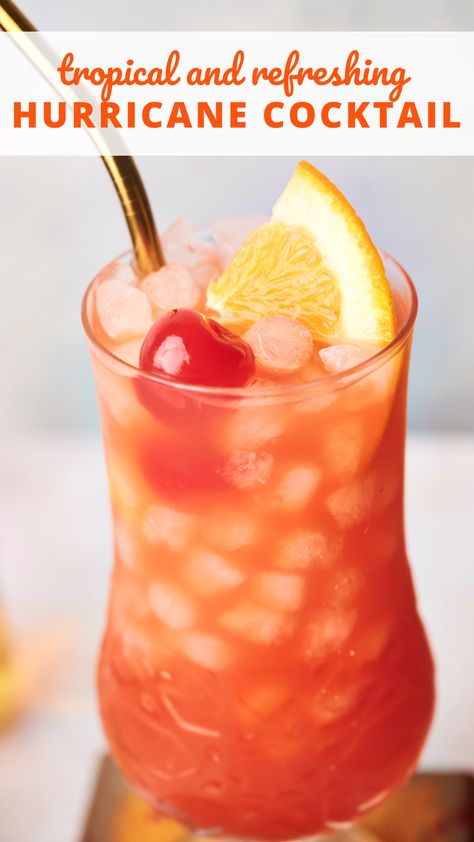 This tropical hurricane recipe is easy to make and refreshing. Served in a glass shaped like a hurricane lamp, this sweet and fruity drink is garnished with a juicy orange slice and a bright maraschino cherry. Moscato Punch Recipes, Moscato Punch, Vanilla Chai Tea, Juicy Orange, Vanilla Chai, Orange Slice, Fruity Drinks, Dinner Inspiration, Punch Recipes