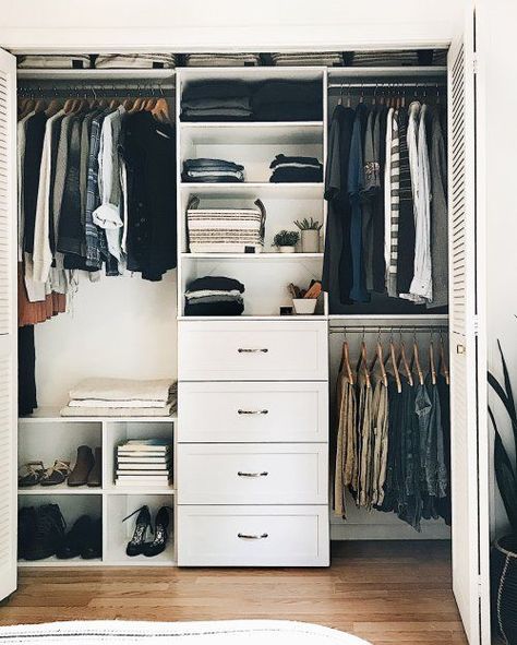 #furnituredesigns #ikeafurniturehacks Small Closet Design, Small Closet Organization Bedroom, Closet Small Bedroom, Organized Closet, Closet Bed, Tiny Bedrooms, Closet Renovation, Closet Layout, Wardrobe Room