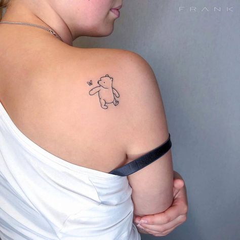 Original Winnie The Pooh Tattoo, Minimal Winnie The Pooh Tattoo, Fine Line Pooh Bear Tattoo, Vintage Pooh Tattoo, Minimalist Pooh Bear Tattoo, Dainty Winnie The Pooh Tattoo, Winnie The Pooh Inspired Tattoos, Vintage Winnie The Pooh Tattoo, Winnie The Pooh Outline Tattoo