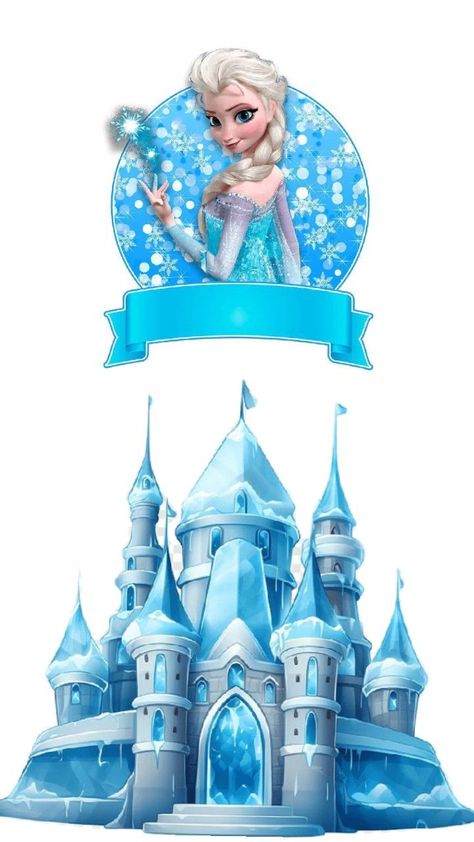 Frozen Cake Designs, Frozen Party Printables, Elsa Cake Toppers, Frozen Background, Frozen Cartoon, Pastel Frozen, Diy Cake Topper Birthday, Minnie Mouse Nails, Elsa Cakes