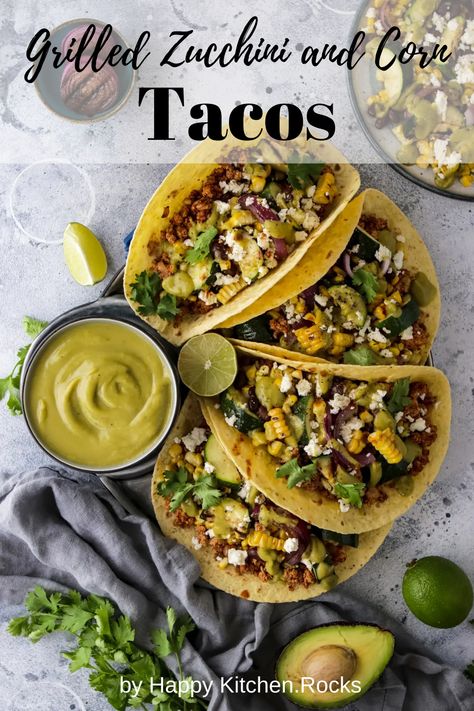 Vegetarian Lunch Box Ideas, Zucchini Tacos, Veggie Tacos Recipes, Corn Tacos, Vegetarian Lunchbox, Healthy Vegetarian Lunch, Vegan Tempeh, Best Zucchini, Corn Taco