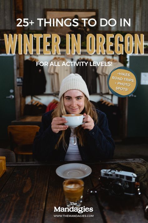 Get ready to explore 25 amazing things to do in winter in Oregon for all activity levels! From thrilling winter sports to cozy indoor activities, we've got you covered. Check out our ultimate winter bucket list for Portland and the Pacific Northwest! [oregon travel guide, portland oregon, pacific northwest, winter activities, things to do in Oregon, family friendly travel, Oregon travel, portland travel] Things To Do In Oregon Winter, Portland Oregon In January, Oregon Winter Travel, What To Do In Oregon, Oregon In Winter, Oregon Coast Winter, Oregon In November, Portland Oregon Outfit Fall, Things To Do In Portland Oregon