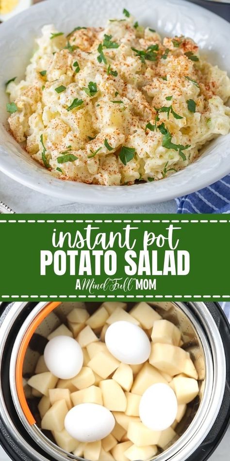 This Instant Pot Potato Salad makes making classic potato salad so much faster! By cooking the eggs and potatoes together perfectly in the pressure cooker, the prep time on potato salad has been cut… Instant Pot Potato Salad, Countertop Cooking, Dill Potato, Salad Macaroni, Crockpot Express, Potato Salad Healthy, Potato Salad With Egg, Easy Potato Salad, Electric Pressure Cooker Recipes